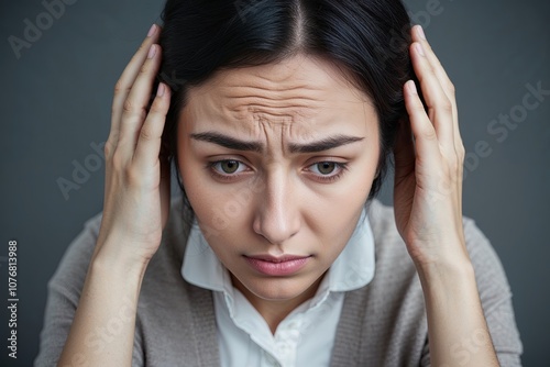 Anxious Face Icon Symbolizing Distress Worry and Concern