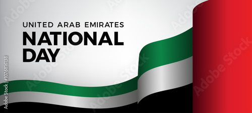 National Day of United Arab Emirates Banner Background. UAE National Day. December 2. UAE flag isolated. Vector Illustration. Arab Country. Design Anniversary Celebration
