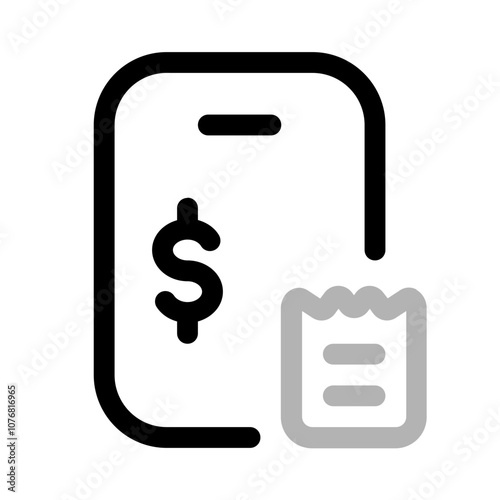 mobile expenses icon with duoline style, perfect for user interface projects