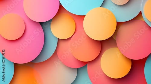 Abstract Background with Overlapping Colorful Circles photo