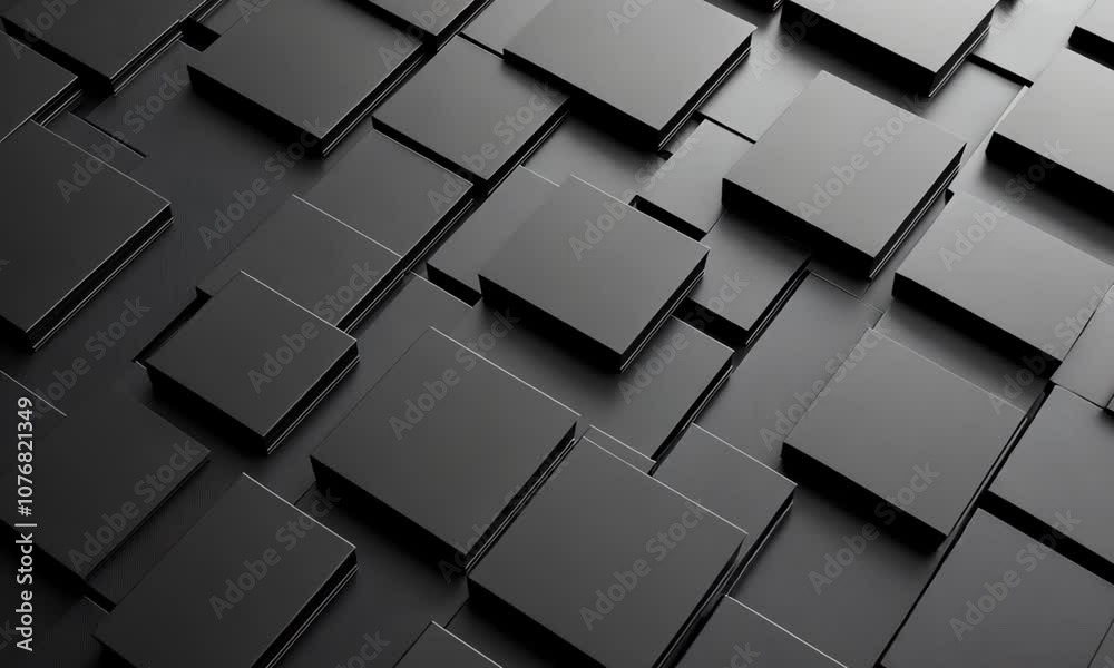 Abstract black background. Square features with modern design Abstract black background. Square features with modern design