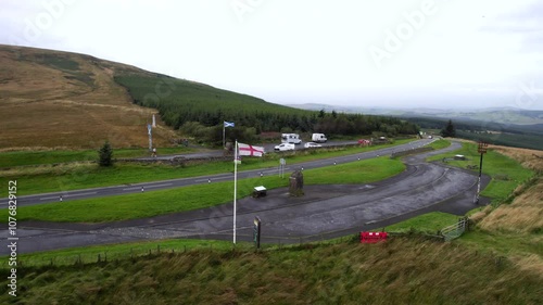 English and Scottish Border Crossing by drone