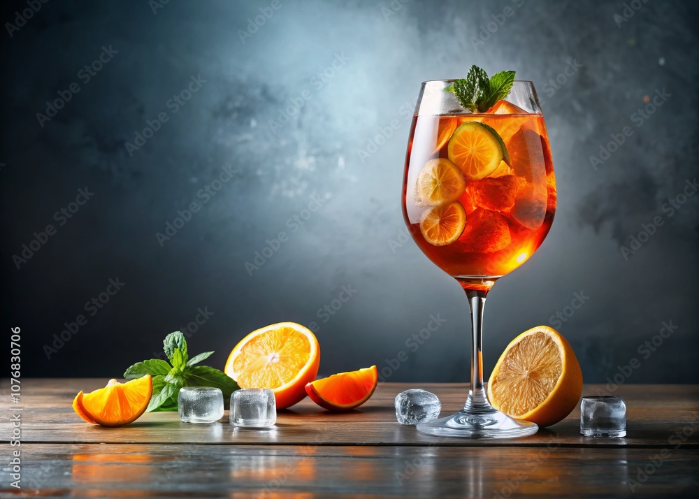 Fototapeta premium Refreshing Aperol Spritz on Background with Copy Space for Creative Marketing and Beverage Promotions