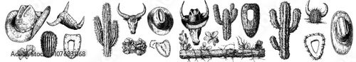 An element of western cowboy design in black & white.