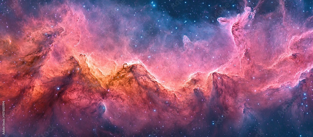 Fototapeta premium Stunning cosmic nebula showcasing vibrant colors and star formation.