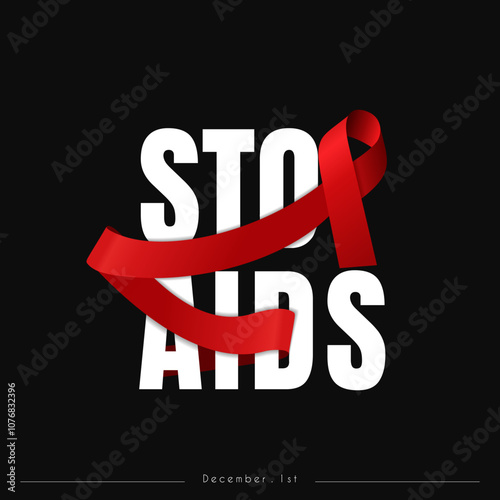 Aids Awareness Day. World Aids Day concept. with Red Ribbon design