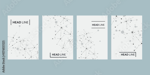 Chemist connection structure. Vector background with molecule structure. Layout template design for leaflet, powerpoint, booklet