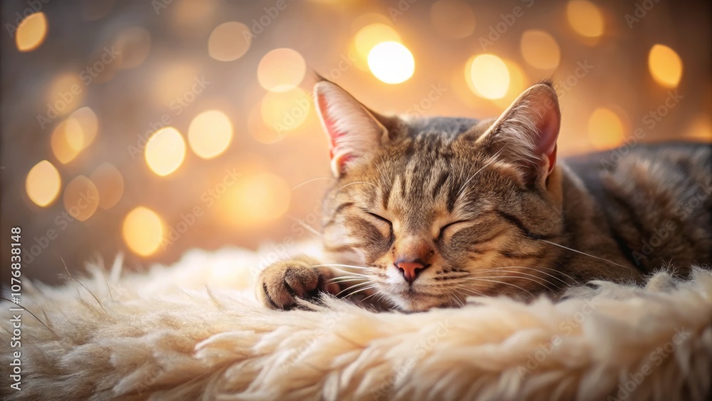 Serene Portrait of a Sleeping Cat in Cozy Setting with Soft Lighting and Calm Atmosphere for Nature Lovers and Pet Enthusiasts Serene Portrait of a Sleeping Cat in Cozy Setting with Soft Lighting and Calm Atmosphere for Nature Lovers and Pet Enthusiasts