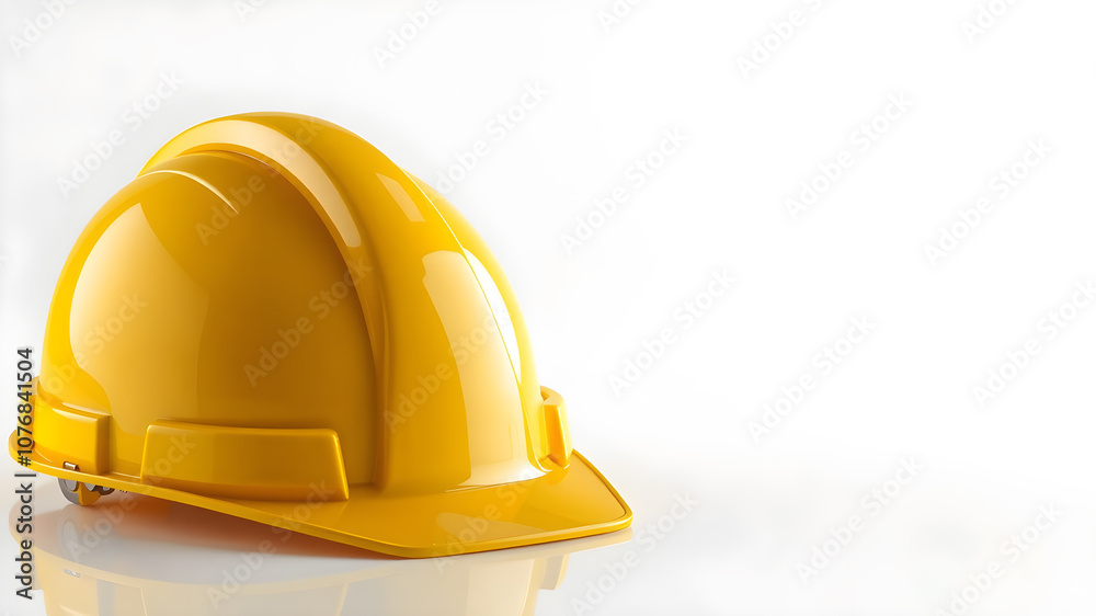 Fototapeta premium yellow safety hat isolated on white background.3d render.