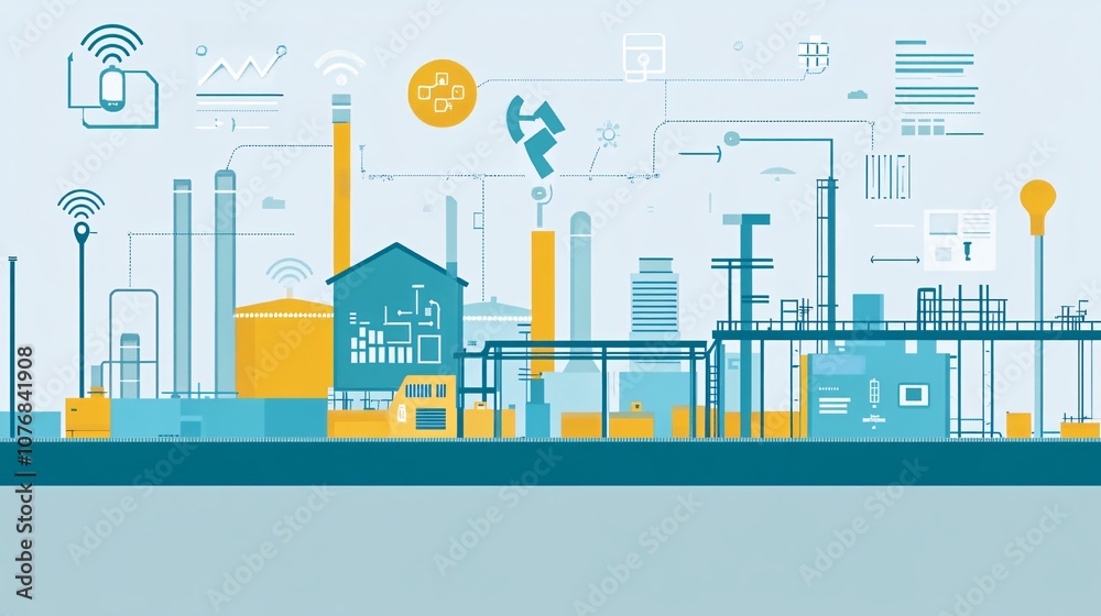 Obraz premium A smart warehouse employing AI algorithms to optimize inventory management.