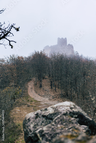 Ruins of the medieval castle of Čabraď, Csábrág in Slovakia photo