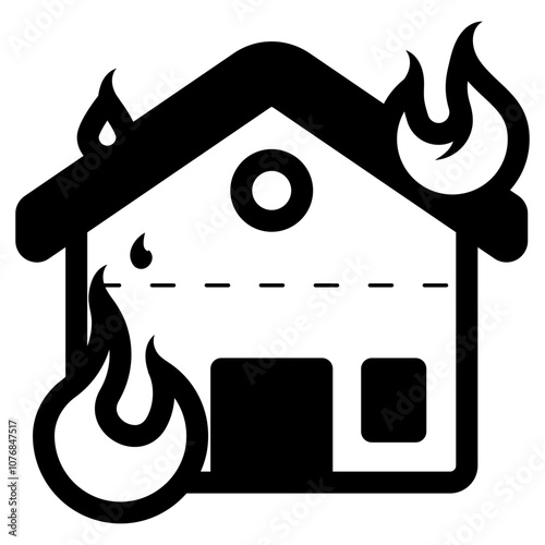 arson house fire icon
