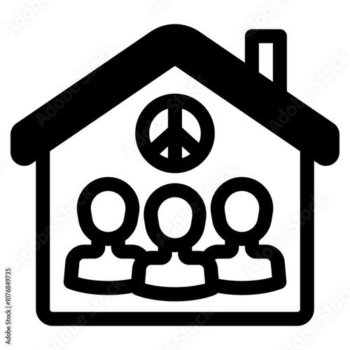 asylum house for refugees icon