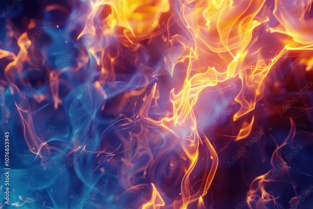 Fototapeta premium Abstract Fire: Stylized depictions of flames or fire, with dynamic, flowing shapes.