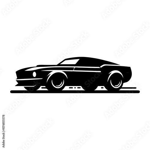 Cars icon vector. Vintage car silhouette vector, retro car illustration