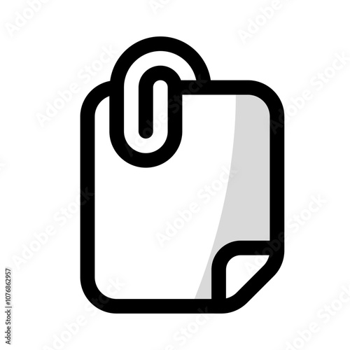 financial paperclip icon with shady style, perfect for user interface projects