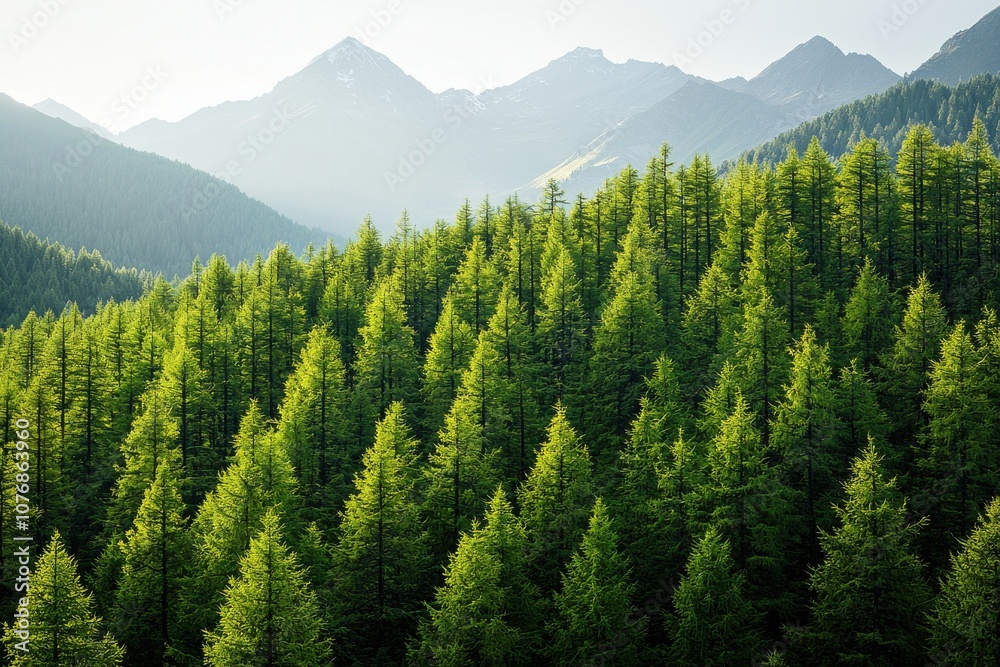 Fototapeta premium Enhancing climate resiliency through high-altitude reforestation strategies for environmental mitigation