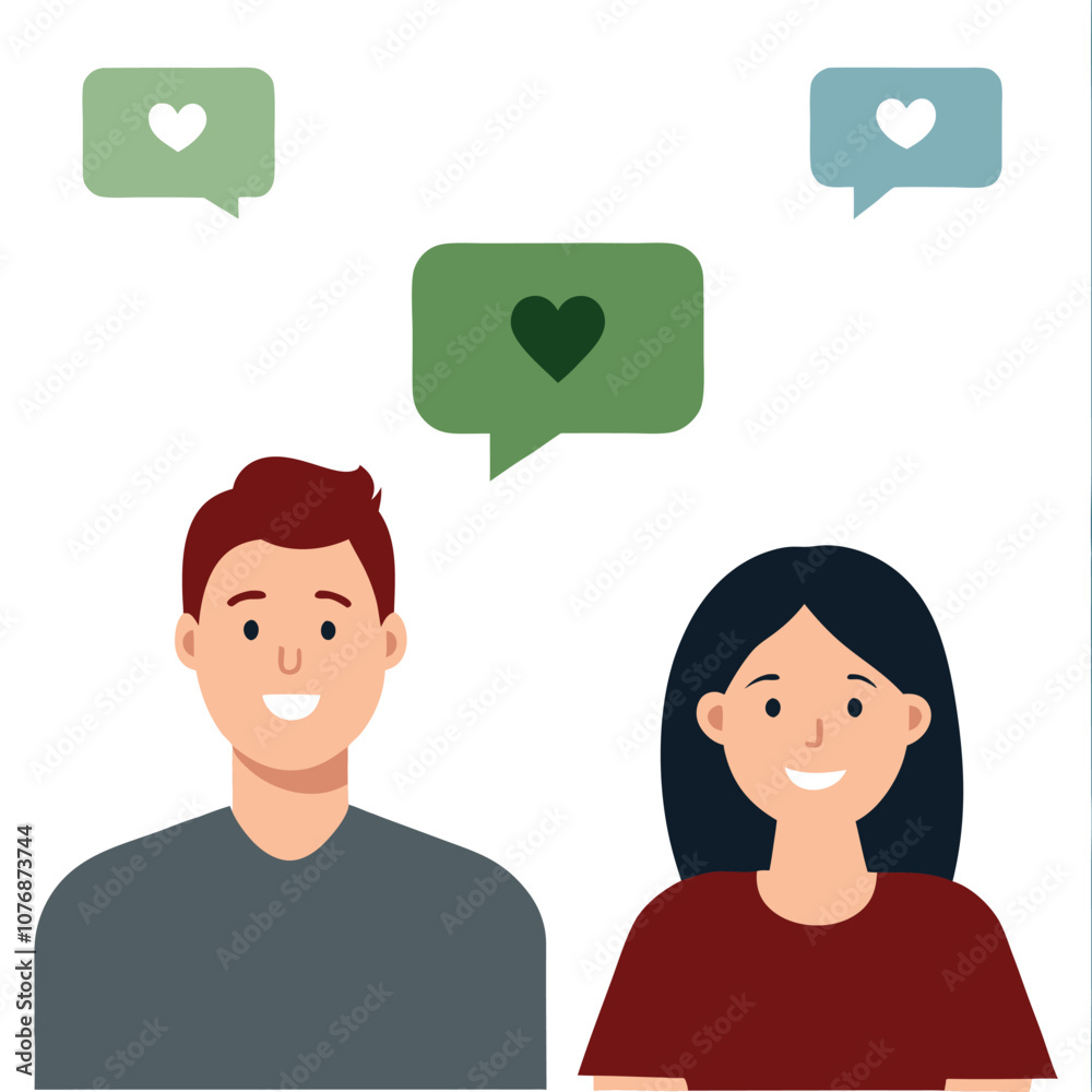 man and woman engaging with followers in comment.eps man and woman engaging with followers in comment.eps