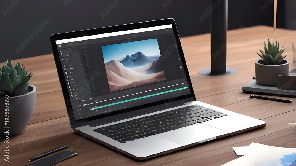 Fototapeta premium laptop on the table