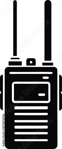 walkie talkie silhouette vector, walkie talkie icon black