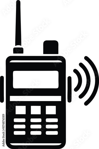 walkie talkie silhouette vector, walkie talkie icon black