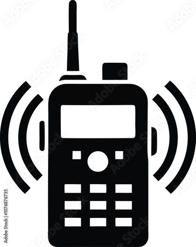 walkie talkie silhouette vector, walkie talkie icon black