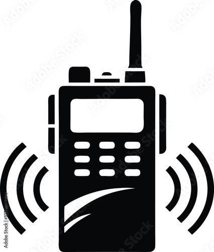 walkie talkie silhouette vector, walkie talkie icon black