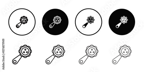 Baby rattle icon Thin line flat illustration