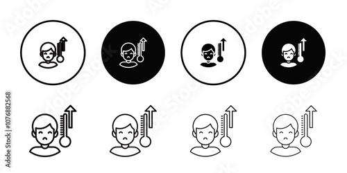 Fever icon Thin line flat illustration