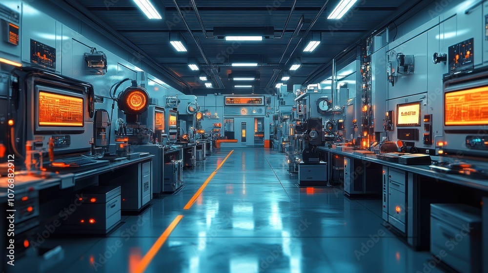 Fototapeta premium Futuristic Laboratory Interior