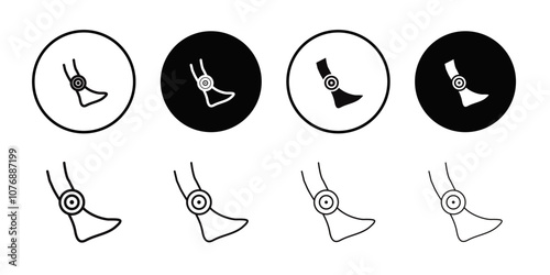 Shin pain icon Thin line flat illustration