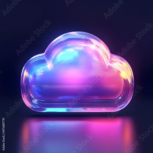 3D cloud representing data concept, digital storage and cloud computing visualization symbolizing technology, information flow, big data, and modern network infrastructure