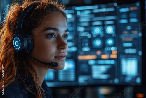 Young Woman Focused on Work