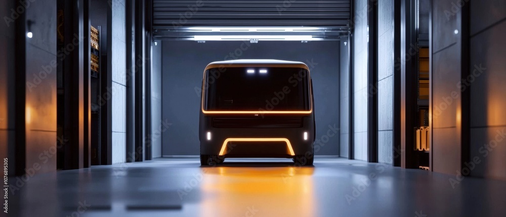 Obraz premium Autonomous smart warehouse with sensor-based tech