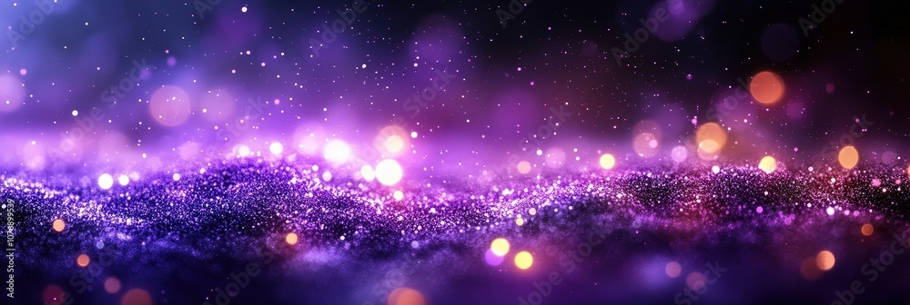 Fototapeta premium Ethereal Abstract Background with Vibrant Purple and Blue Glittering Lights, Sparkles, and Soft Bokeh Effect for Creative Design and Art Projects