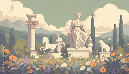 statue of sculptures in countryside.