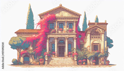 palace of bougainvillea. digital art. 