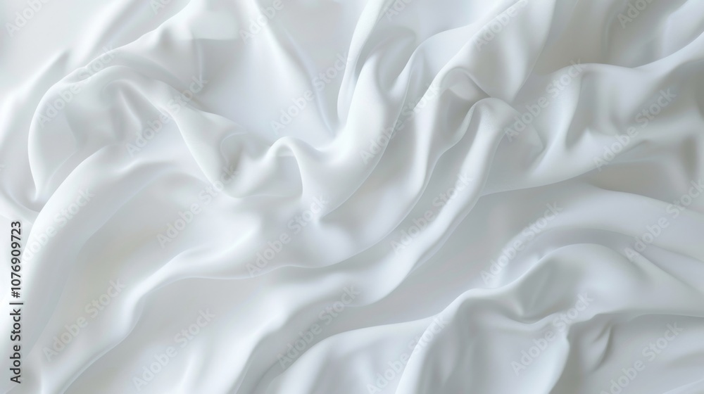 Obraz premium White Fabric Texture Background - Smooth Draped Material