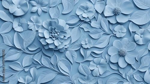 Wallpaper Mural Elegant and Intricate Floral 3D Seamless Background Pattern Torontodigital.ca