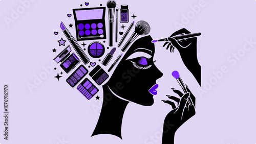 Makeup Cosmetic Silhouettes: Professional Vector Art Collection