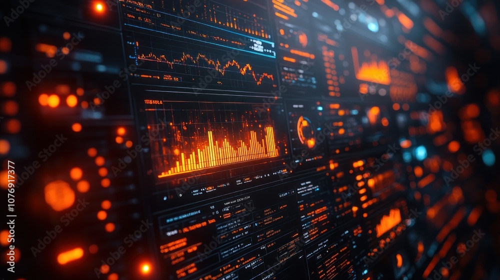 Obraz premium Digital Interface with Data Visualization