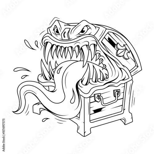 Treasure chest, Scary grin, Mimic monster