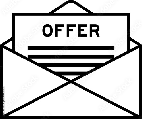 Envelope and letter sign with word offer as the headline