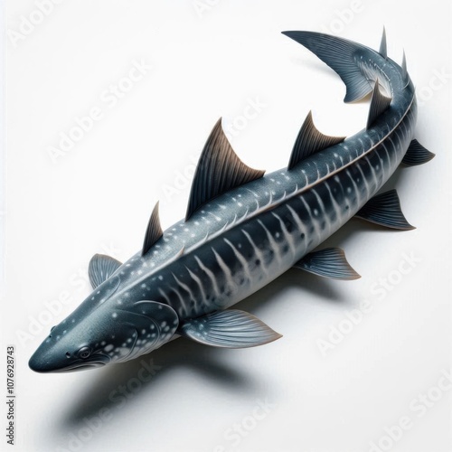 Atlantic Sturgeon is isolated on a White background 2 photo