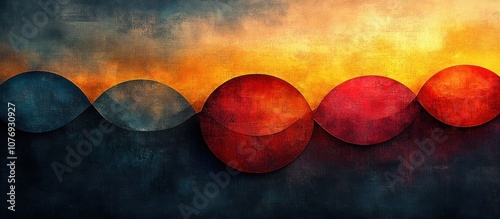 Abstract Art with Orange and Red Shapes