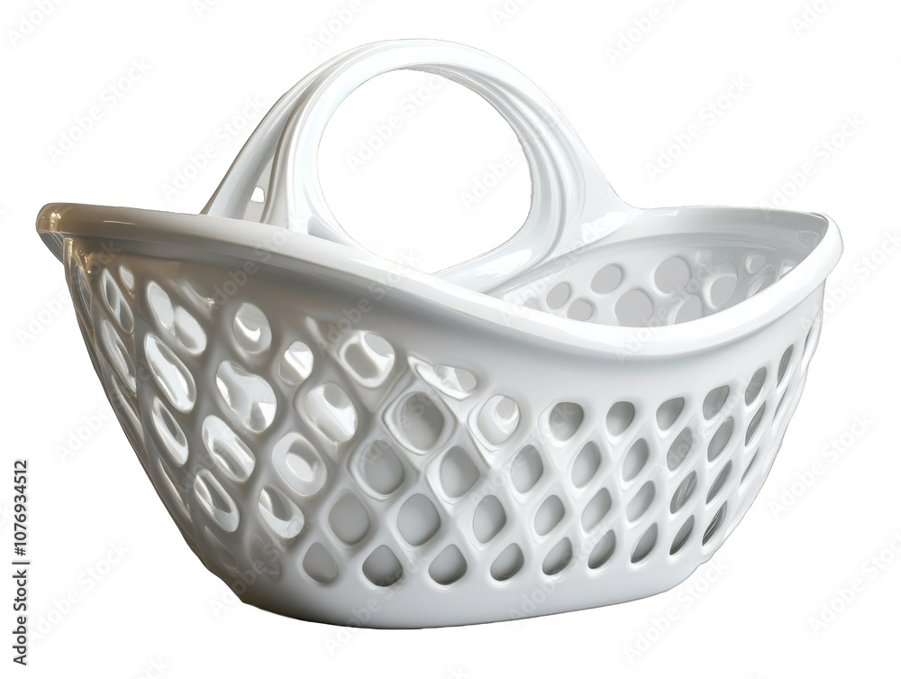 Fototapeta premium Sleek White Laundry Basket for Organized Home