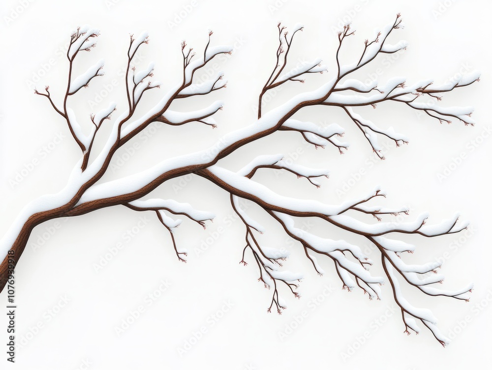 Fototapeta premium PNG. Minimalist winter tree branches