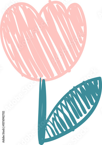 Whimsical Hand-Drawn Flower Illustration