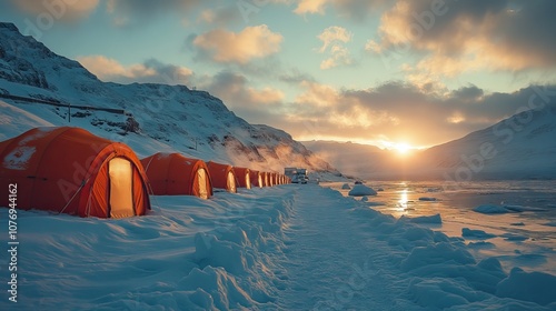 A glacier sparkles in the sunlight near Narsarsuaq, offering stunning views of the icy landscape photo