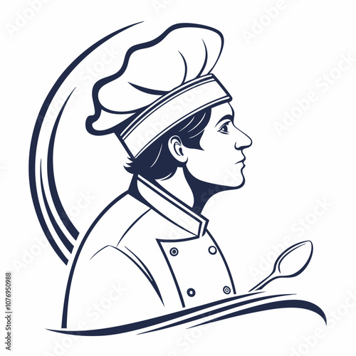 Chef logo icon. Vector illustration 